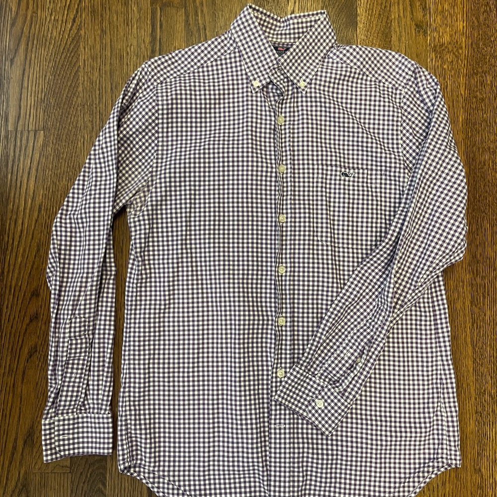Vineyard Vines, purple gingham men’s button-down - size Medium